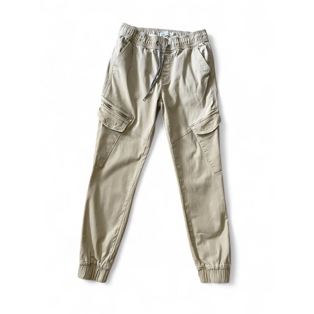 Refinery Republic Men’s S Cargo Pants Stone Cotton Stretch Beige Excellent Cond